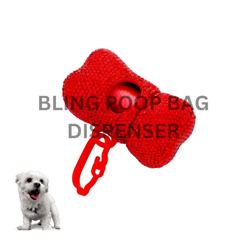 Beautiful Premium Rhinestone Bling Doogie Poop Bag Dispenser, Gift for Dog Lover